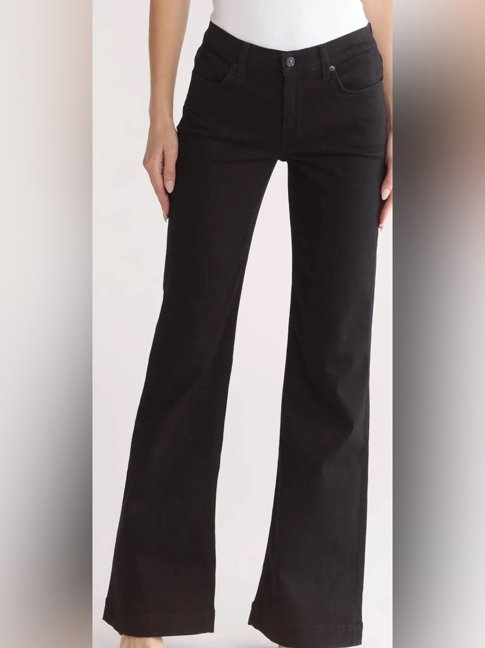 7 For All Mankind Dojo Tailorless Black Flare Trouser Jeans Size 28